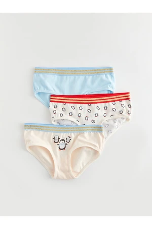 LC Waikiki Girls' Printed Panties 3-Pack