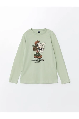 LC Waikiki Crew Neck Nostalgic Monkey Printed Boy's T-Shirt