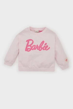 DEFACTO Baby Girl Barbie Crew Neck Soft Furry Sweatshirt