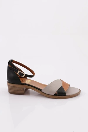 DGN 701 Women's Low-Heeled Sandals with Ankle Straps.