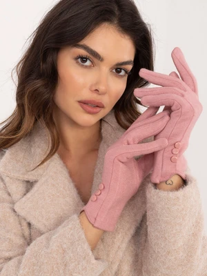 Light pink knitted gloves