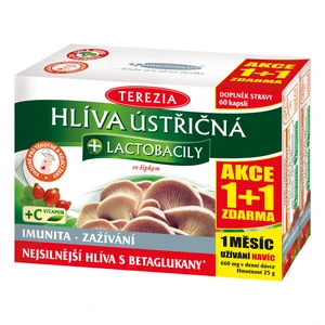 Terezia Company Hlíva ústřičná + laktobacily + vitamín C 60 kapslí + 60 kapslí ZDARMA