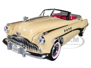 1949 Buick Roadmaster Cream with Red Interior 1/18 Diecast Model Car by Motormax