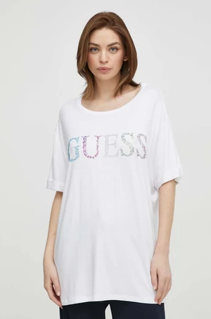 Plážové tričko Guess biela farba, E4GI02 K68D2