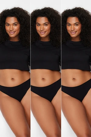 Trendyol Curve 3-Pack Black Plus Size Briefs