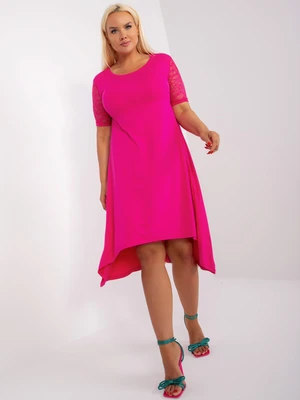 Summer dress fuchsia plus size with lace