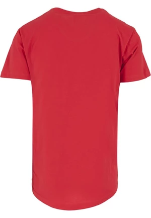 Shaped long T-shirt fiery red