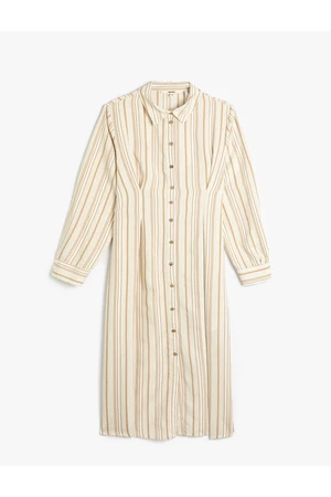 Koton Shirt Dress Long Sleeved Linen Blend