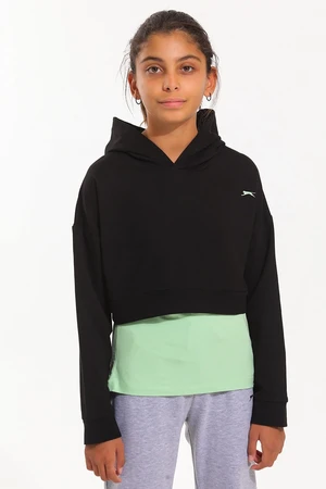 Slazenger Praying Girl's Sweatshirt Black / Green