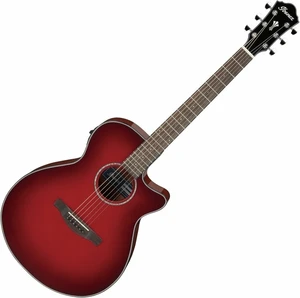 Ibanez AEG51-TRH Transparent Red Sunburst Elektroakustická gitara Jumbo