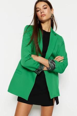 Trendyol Green Regular Lining Detailed Woven Blazer Jacket