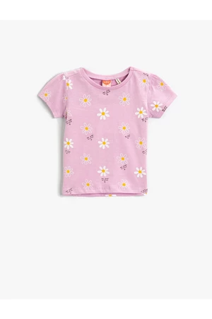 Koton kvetinové tričko s krátkym rukávom