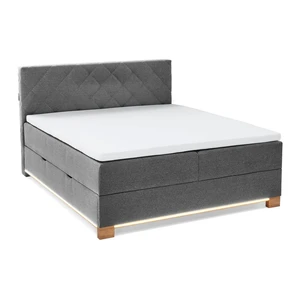 Szare łóżko boxspring ze schowkiem 160x200 cm Messina – Meise Möbel