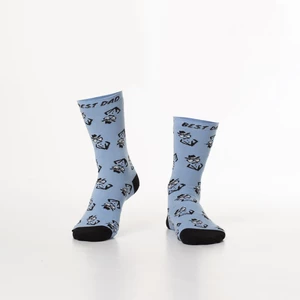 Blue women's socks with figures