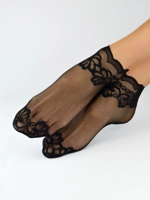 Noviti SN033 krajkové Dámské ponožky 36-41 černá