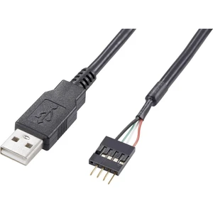 Akasa #####USB-Kabel USB 2.0 #####Pfostenstecker 4pol. , #####USB-A Stecker 40.00 cm čierna pozlátené kontakty, UL certi