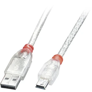 LINDY #####USB-Kabel USB 2.0 #####USB-A Stecker, #####USB-Mini-B Stecker 20.00 cm priehľadná