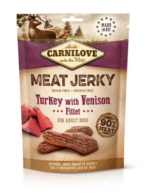 Carnilove Jerky Morčací Filet s Divinou 100g