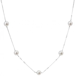 Evolution Group Stříbrný náhrdelník s 5 pravými perlami Pavona 22015.1