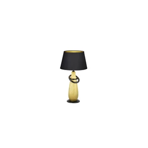 Čierna stolová lampa z keramiky a tkaniny Trio Thebes, výška 38 cm