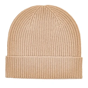 Joshua Ellis 1767 Kašmírová čiapka Joshua Ellis Rib Knit Beanie - Camel