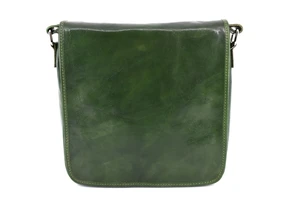 Kožená taška přes rameno crossbody - zelená