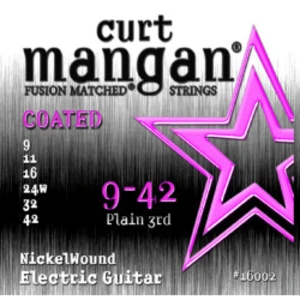 Curt Mangan 9-42 Nickel Wound Coated Struny Do Gitary Elektrycznej