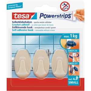 tesa POWERSTRIPS® háčik tesa Powerstrip® malý oválny  béžová Množstvo: 3 ks