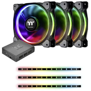 Thermaltake Riing Plus 12 RGB Kit PC vetrák s krytom čierna, RGB (š x v x h) 120 x 120 x 25 mm vrátane LED osvetlenia