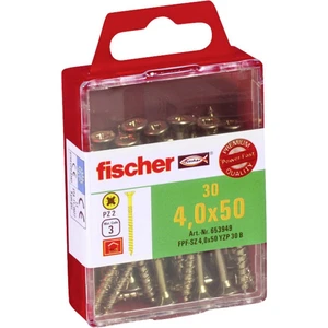 Fischer  653949 skrutka so zápustnou hlavou 4 mm 50 mm krížová dražka Pozidriv     glavanizované zinkom 30 ks