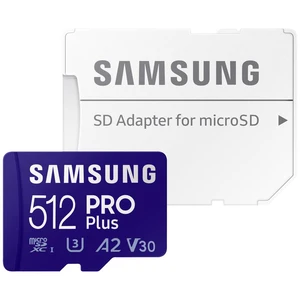 Samsung PRO Plus SDXC karta 512 GB Class 10, Class 10 UHS-I, UHS-I, v30 Video Speed Class podpora videa 4K, výkonnostný