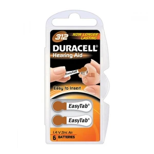 Baterie do naslouchadel Duracell DA312 Easy Tab 6 kusů