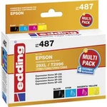 Edding Ink náhradní Epson 29XL, T2996, T2991, T2992, T2993, T2994 kompatibilní kombinované balení černá, azurová, purppurová, žlutá edding 487 18-487