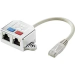 RJ45 síťový Adaptér T Renkforce RF-4538138 CAT 6, [2x RJ45 zásuvka - 1x RJ45 zástrčka], kov