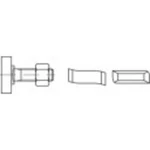 Šroub s T hlavou 1070221, N/A, M16, 80 mm, nerezová ocel, 10 ks