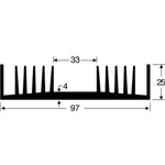 Chladič Fischer Elektronik, 97 x 25 x 75 mm, SK 72 75 SK, 1,8 kW