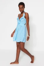 Trendyol Striped Mini Woven Ruffle Beach Dress