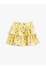 Koton Patterned Skirt with Ruffles