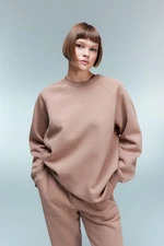 DEFACTO Oversize Wide Pattern Crew Neck Thick Basic Plain Casual Sweatshirt