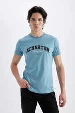 DEFACTO Slim Fit Crew Neck Printed Short Sleeve T-Shirt