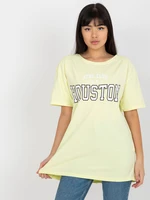 Light yellow T-shirt with loose print