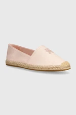 Espadrilky Tommy Hilfiger EMBROIDERED FLAT ESPADRILLE růžová barva, FW0FW07721