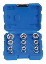 Hlavice 1/2” nástrčné TORX-E, vel. E10-E24, sada 9 ks - SATRA