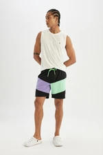 DeFactoFit Regular Fit Printed Flexible Textured Short Swim Shorts