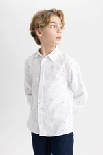 DEFACTO Boy's Polo Neck Oxford Long Sleeve Shirt