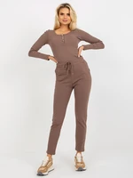 Women's brown sweatpants with tie