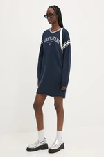 Bavlněné šaty Tommy Jeans tmavomodrá barva, mini, oversize, DW0DW19807