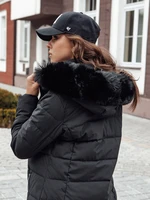 Women's winter coat with fur and hood ITEM black Dstreet