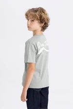 DEFACTO Boy's Crew Neck Back Printed Short Sleeve T-Shirt