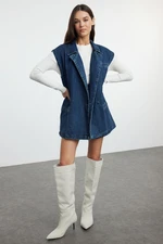 Trendyol Blue Oversize Denim Vest